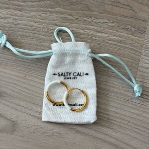 Salty Cali Gold and White Hoop Earring